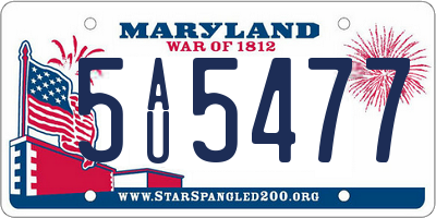MD license plate 5AU5477