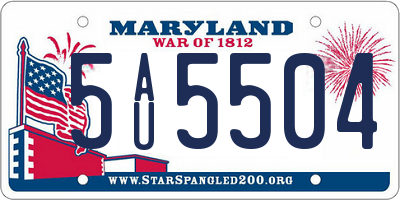 MD license plate 5AU5504