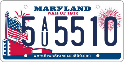 MD license plate 5AU5510