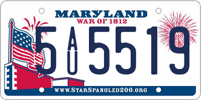 MD license plate 5AU5519