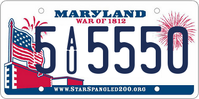 MD license plate 5AU5550