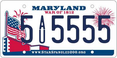 MD license plate 5AU5555