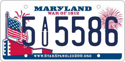 MD license plate 5AU5586