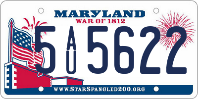 MD license plate 5AU5622