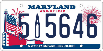 MD license plate 5AU5646
