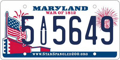 MD license plate 5AU5649