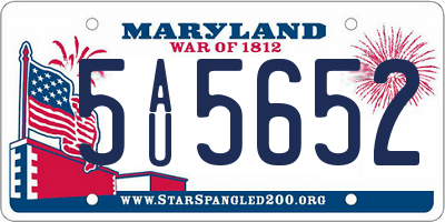 MD license plate 5AU5652