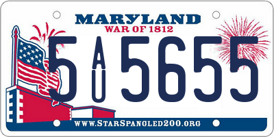 MD license plate 5AU5655