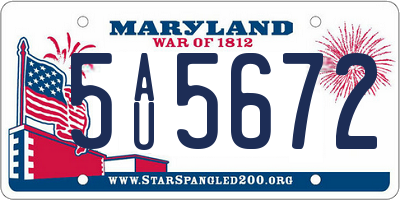 MD license plate 5AU5672