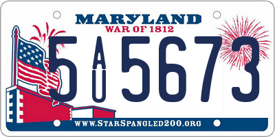 MD license plate 5AU5673