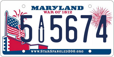 MD license plate 5AU5674