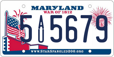 MD license plate 5AU5679