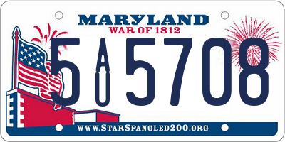 MD license plate 5AU5708