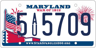 MD license plate 5AU5709