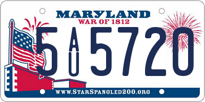 MD license plate 5AU5720