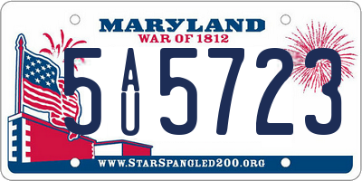 MD license plate 5AU5723