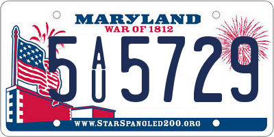 MD license plate 5AU5729