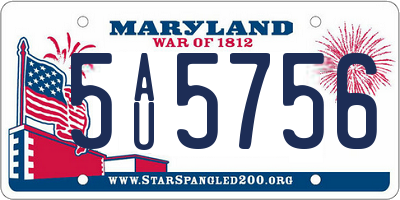 MD license plate 5AU5756