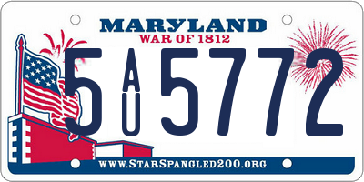 MD license plate 5AU5772
