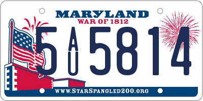 MD license plate 5AU5814
