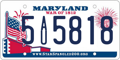 MD license plate 5AU5818