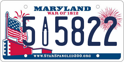 MD license plate 5AU5822
