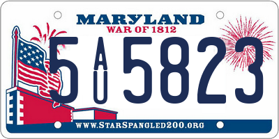 MD license plate 5AU5823