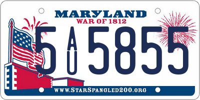 MD license plate 5AU5855