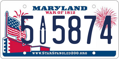 MD license plate 5AU5874