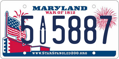 MD license plate 5AU5887