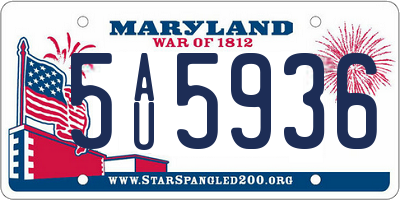 MD license plate 5AU5936