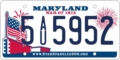 MD license plate 5AU5952