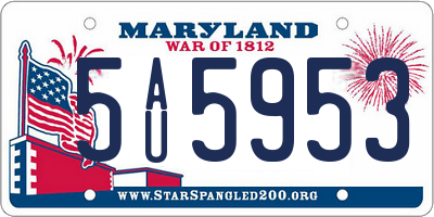 MD license plate 5AU5953