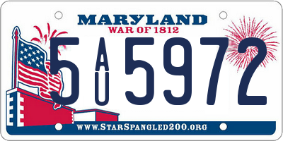 MD license plate 5AU5972