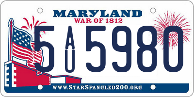 MD license plate 5AU5980
