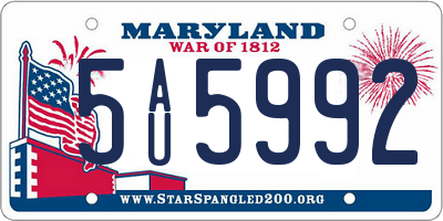MD license plate 5AU5992