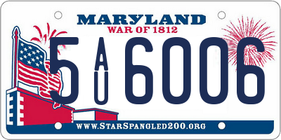 MD license plate 5AU6006