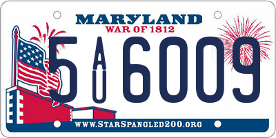 MD license plate 5AU6009
