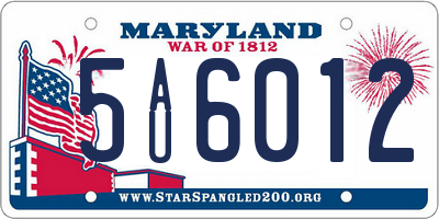 MD license plate 5AU6012