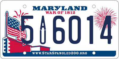 MD license plate 5AU6014