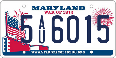 MD license plate 5AU6015
