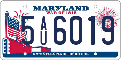 MD license plate 5AU6019