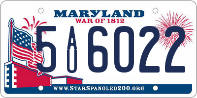 MD license plate 5AU6022