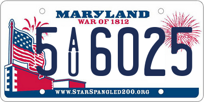 MD license plate 5AU6025