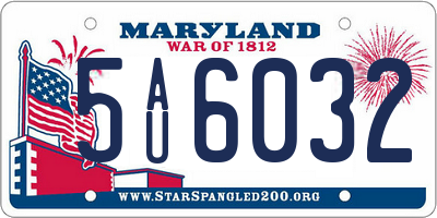 MD license plate 5AU6032