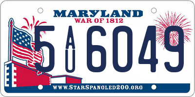 MD license plate 5AU6049