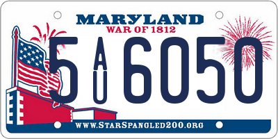 MD license plate 5AU6050