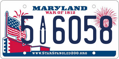 MD license plate 5AU6058
