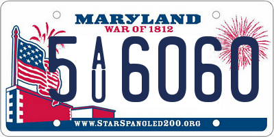 MD license plate 5AU6060