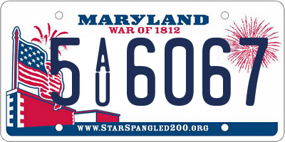 MD license plate 5AU6067
